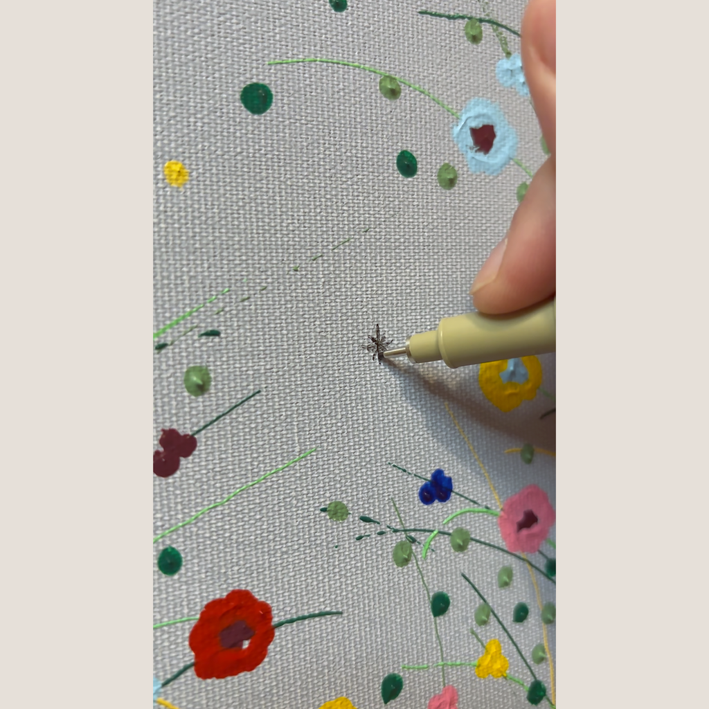 Todo florece azul grisáceo. Lienzo 100x100 cm