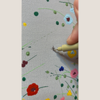 Todo florece azul grisáceo. Lienzo 100x100 cm