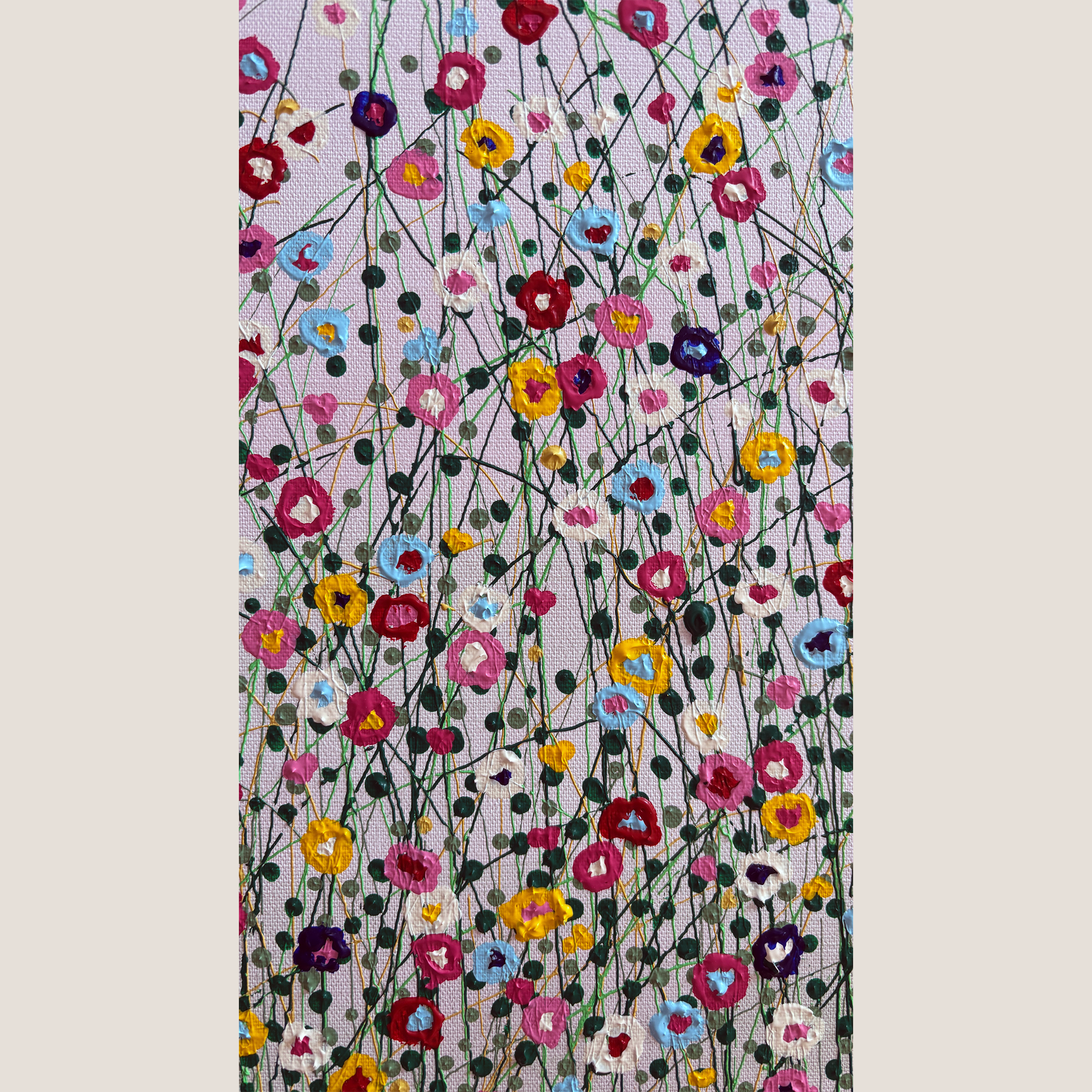 Todo florece rosa pálido. Lienzo 100x100 cm