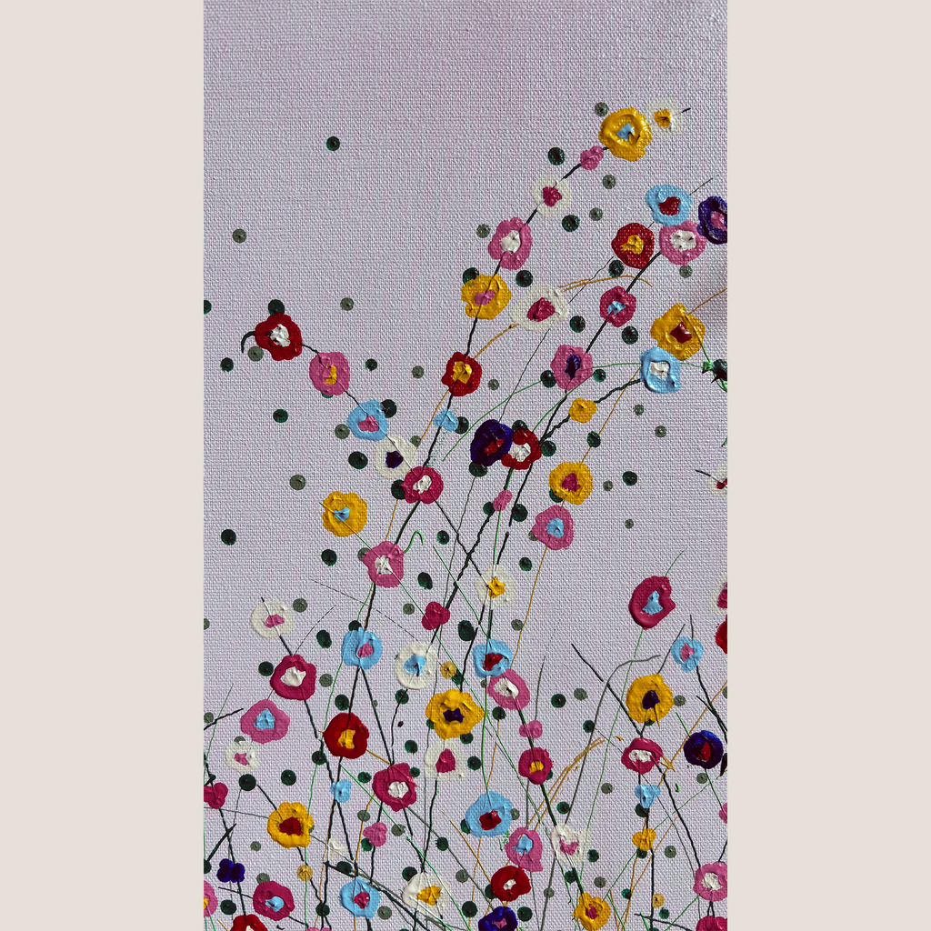 Todo florece rosa pálido. Lienzo 100x100 cm