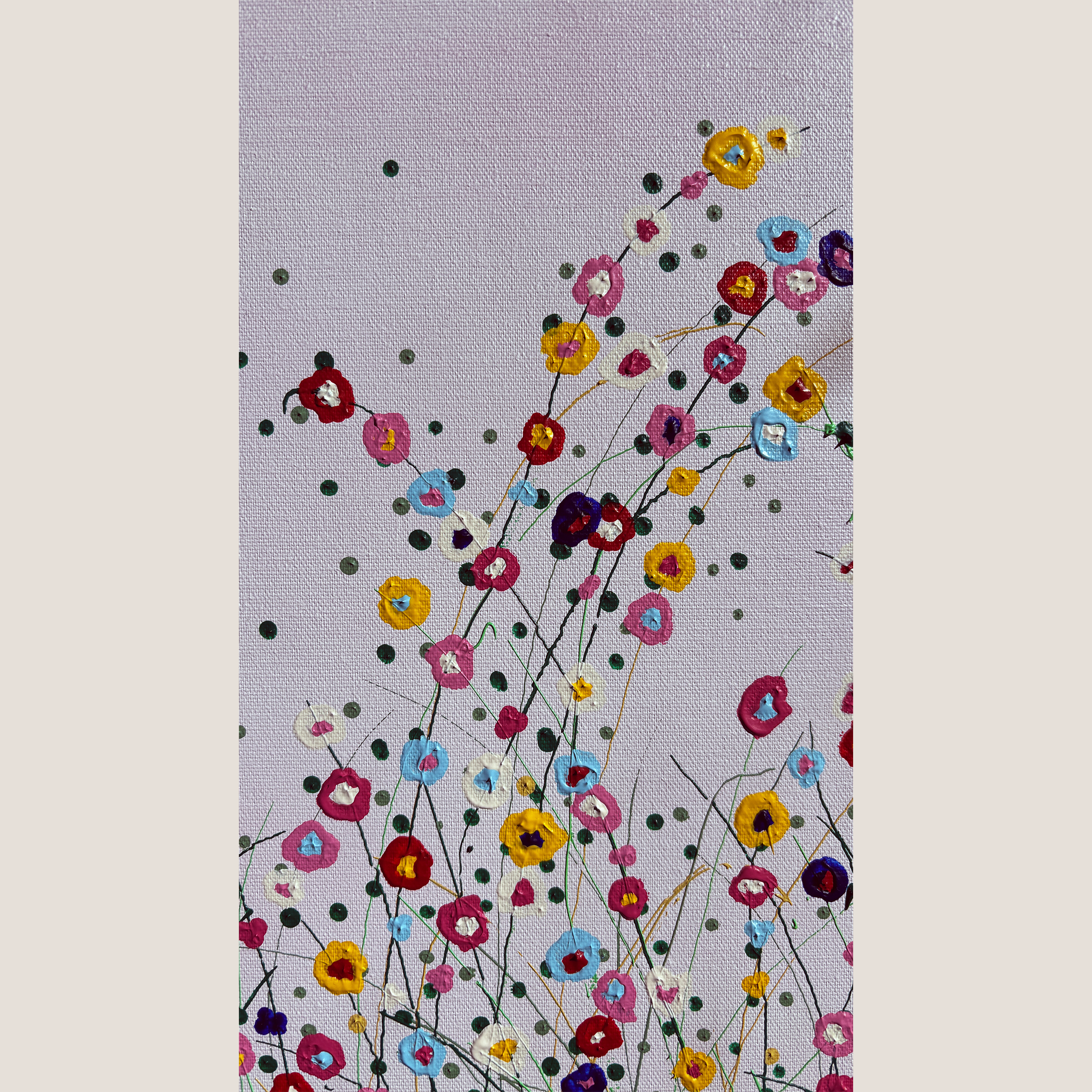 Todo florece rosa pálido. Lienzo 100x100 cm