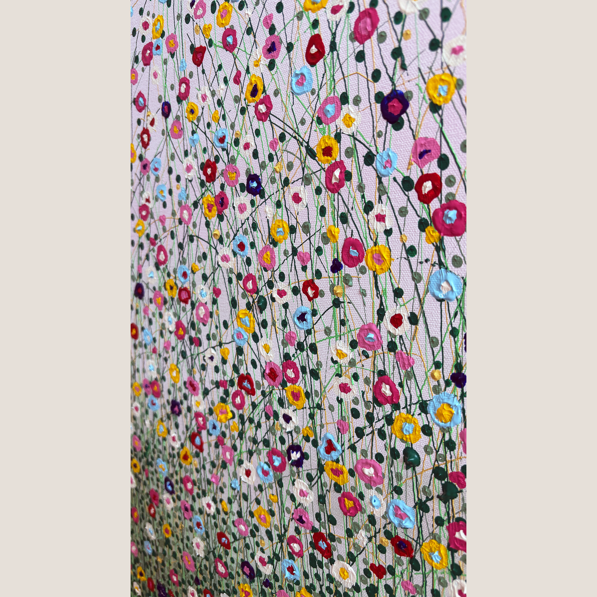 Todo florece rosa pálido. Lienzo 100x100 cm