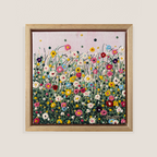 Todo florece rosa pálido. Lienzo 20x20 cm