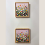 Todo florece rosa pálido. Lienzo 20x20 cm