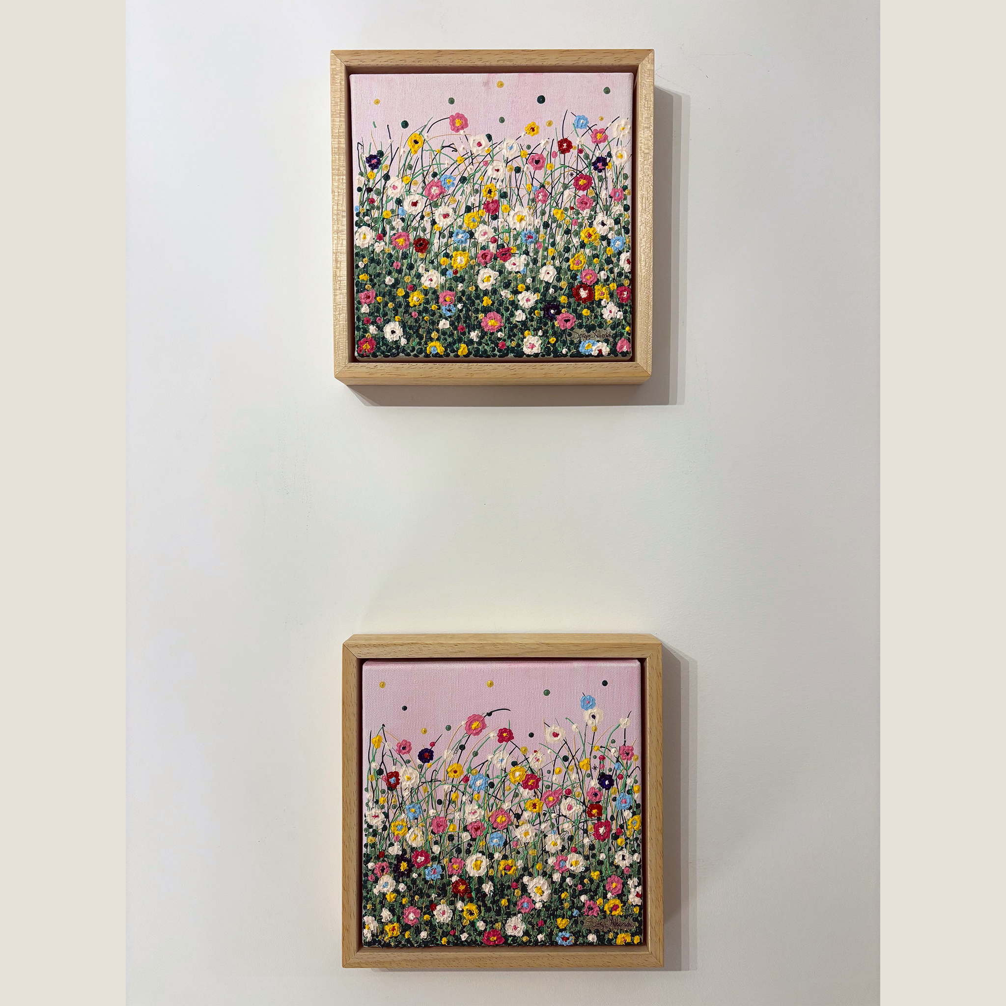 Todo florece rosa pálido. Lienzo 20x20 cm