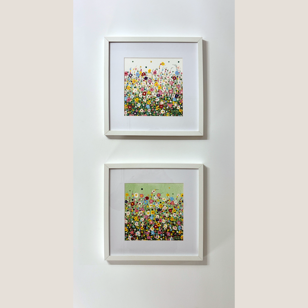 Todo florece blanco. Obra papel 30x30 cm