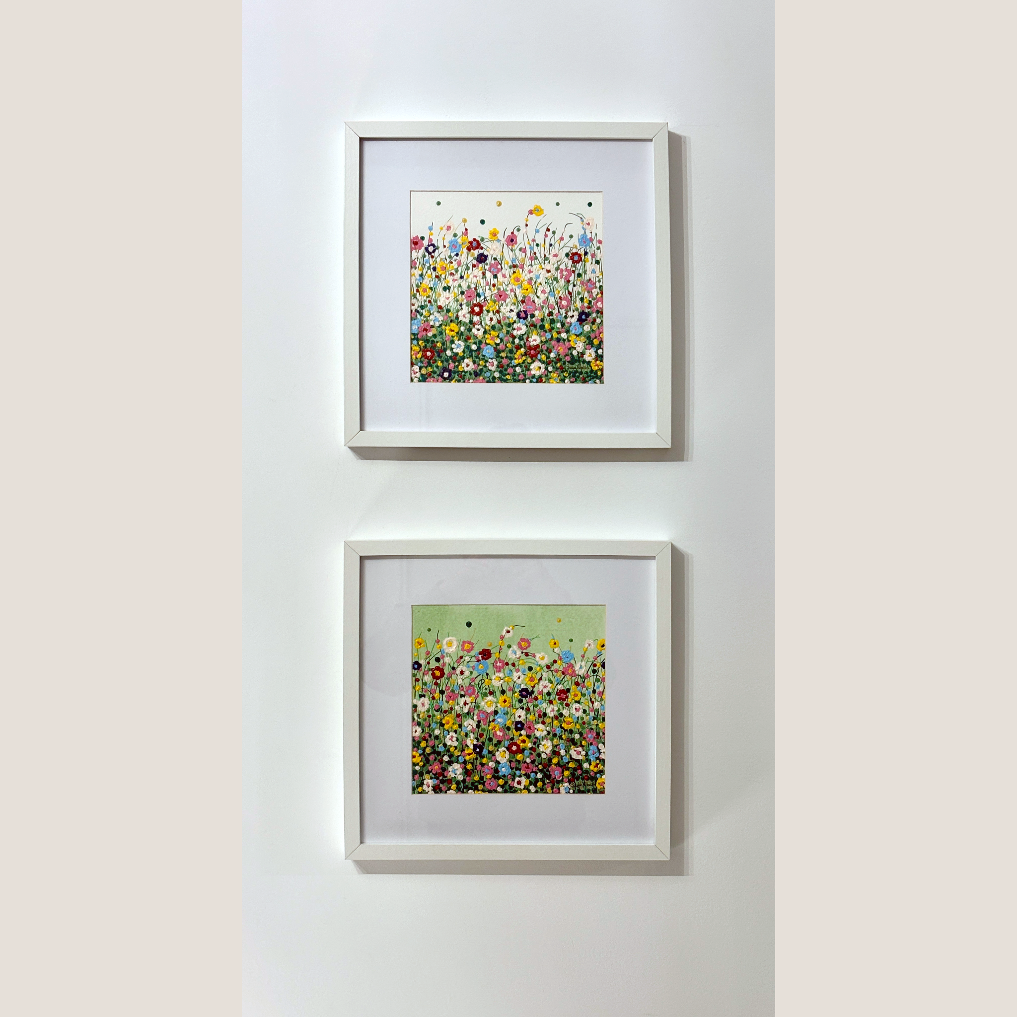 Todo florece blanco. Obra papel 30x30 cm