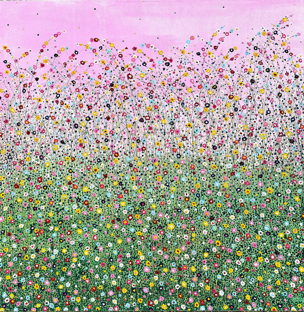 Todo florece rosa pálido. Lienzo 100x100 cm