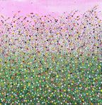 Todo florece rosa pálido. Lienzo 100x100 cm