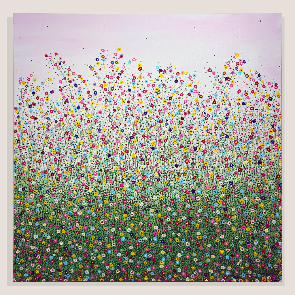 Todo florece rosa pálido. Lienzo 100x100 cm