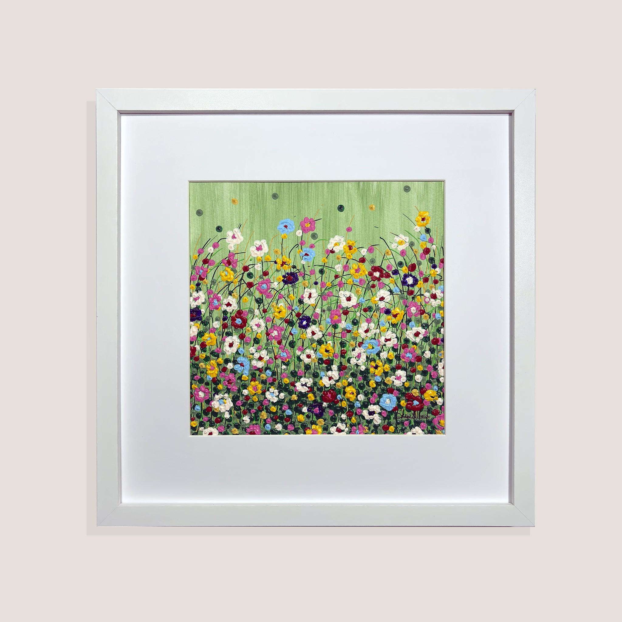 Todo florece verde. Obra papel 30x30 cm