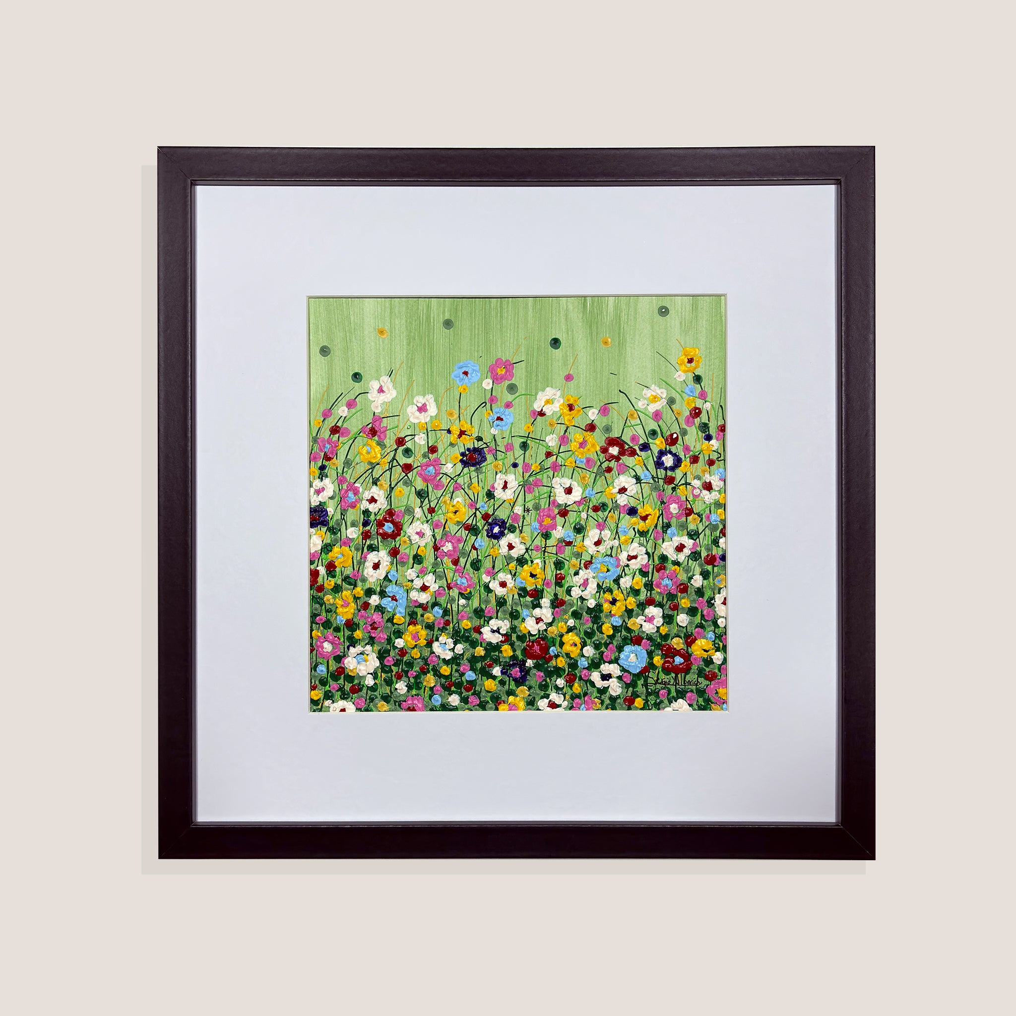 Todo florece verde. Obra papel 30x30 cm