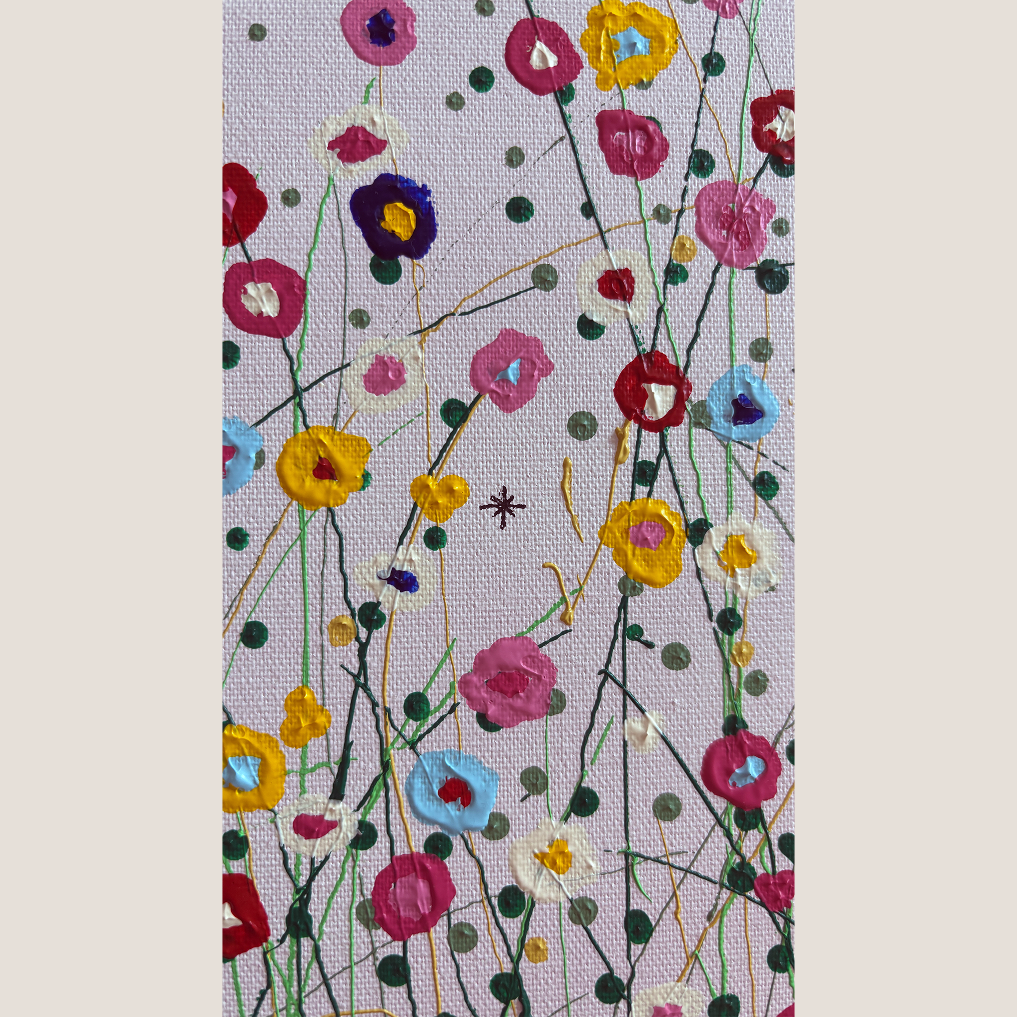 Todo florece rosa pálido. Lienzo 100x100 cm